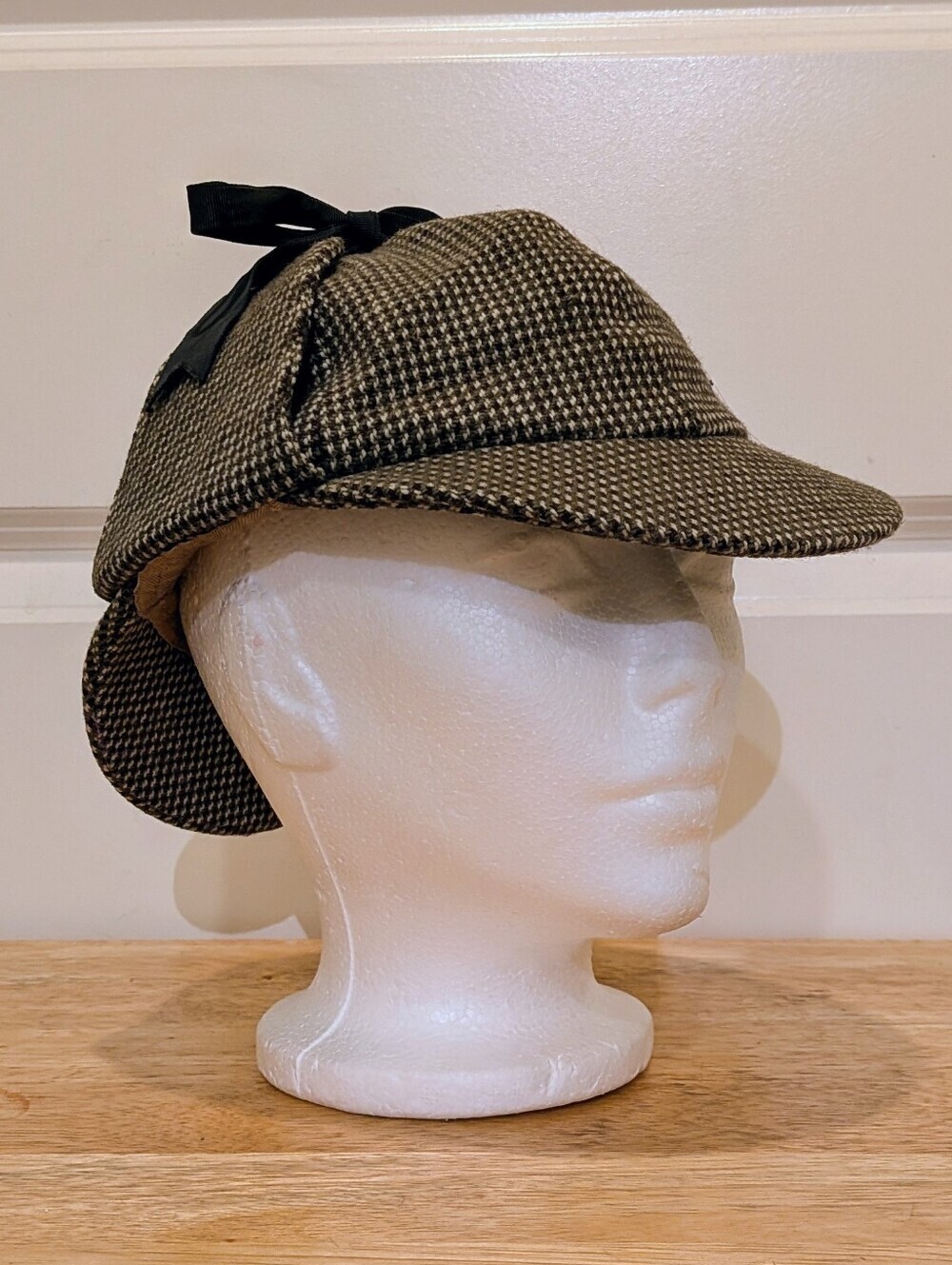EUC 40s Herbert Johnson London Green Brown and Beige Tweed Deerstalker Hat - Picture 6 of 7